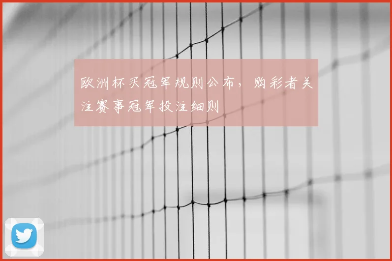 欧洲杯买冠军规则公布，购彩者关注赛事冠军投注细则